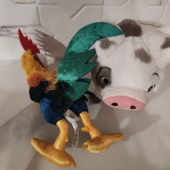 Disney Moana Pua the Pig Heihei the Rooster Plush Set - Picture 5 of 6
